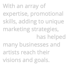 With an array of expertise, promotional skills, adding to unique marketing strategies, PIXI DESIGN has helped many businesses and artists reach their visions and goals. 